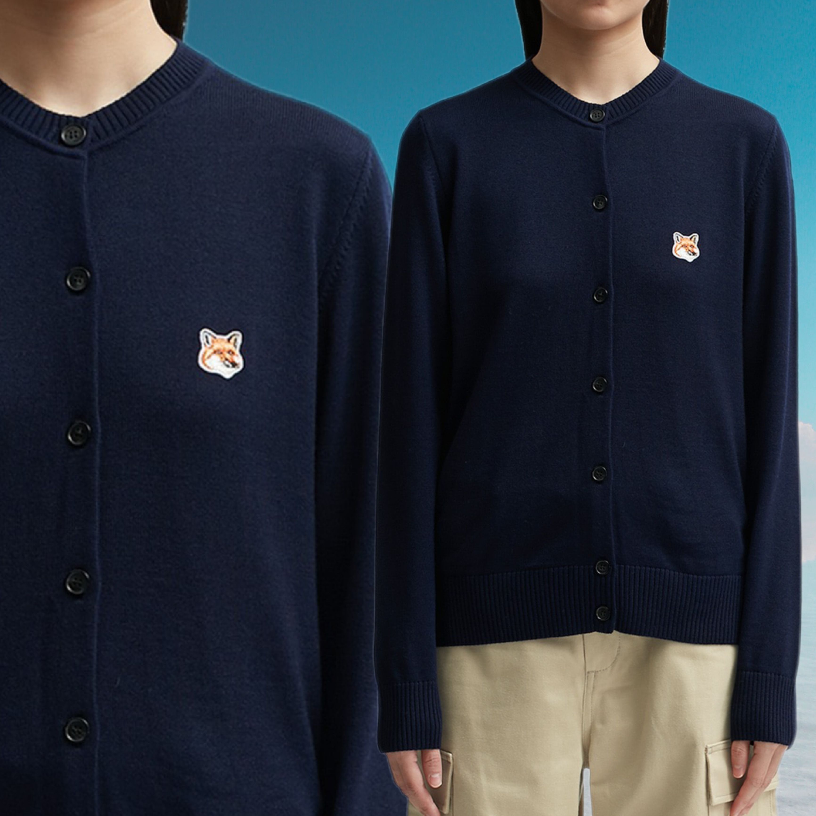 Maison Kitsune Logo Cardigan☆メゾンキツネ ロゴ カーディガン
