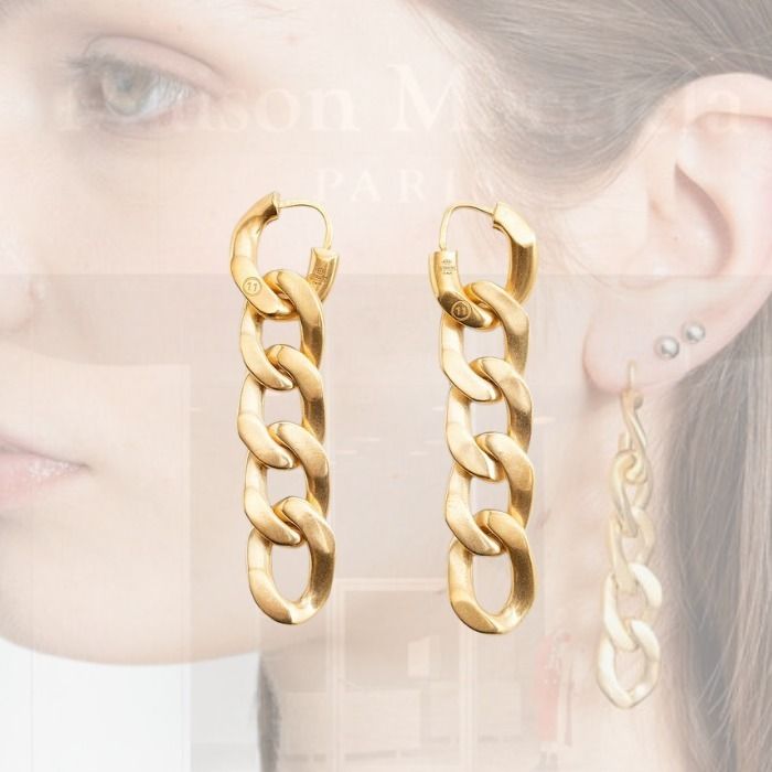 ◇メゾンマルジェラ メンズ シルバーアクセサリーゴールドピアス