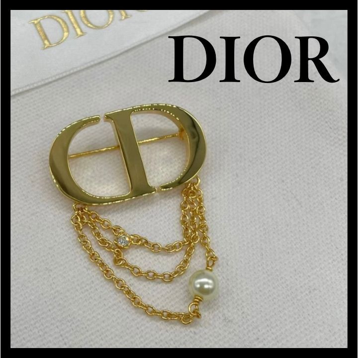 チェーンでクールに☆ 【DIOR】PETIT CD ブローチ (Dior/ブローチ