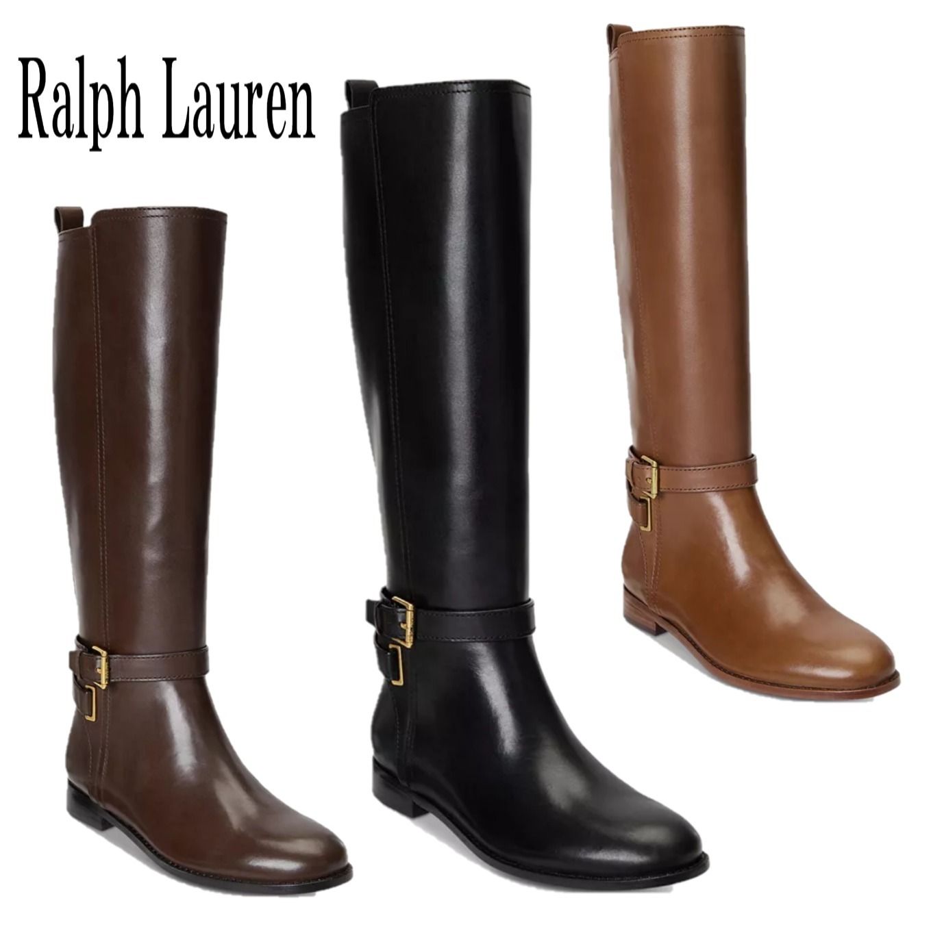 Ralph Lauren☆Blayke Buckled Riding 足すっきり ロングブーツ (Ralph ...