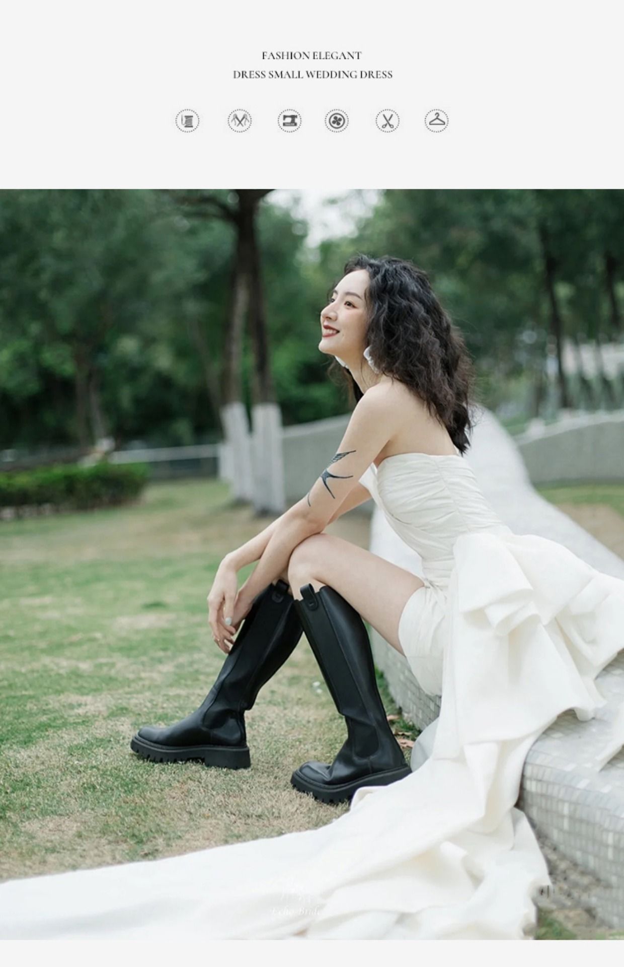 ウェディングドレス ショート丈 無地 レトロ セクシー 結婚式 ウェディングドレス ショート丈 無地 レトロ セクシー 結婚式