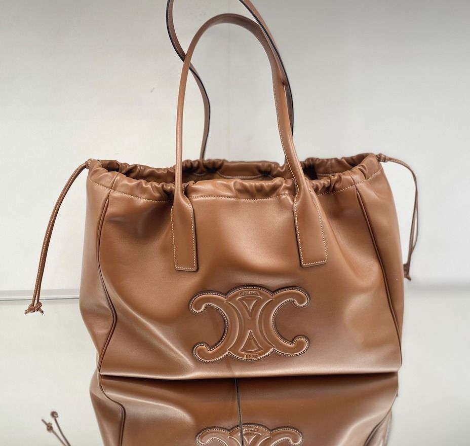 VINTAGE●CELINE●セリーヌ カバ ドローストリング バッグ セリーヌ□スモール カバ ドローストリング バッグ すぐ届く