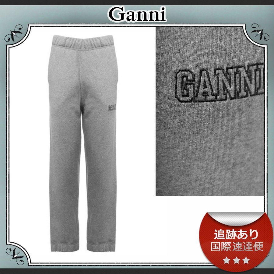 SALE!!送料込≪GANNI≫ ロゴ刺繍入り フリース スウェットパンツ