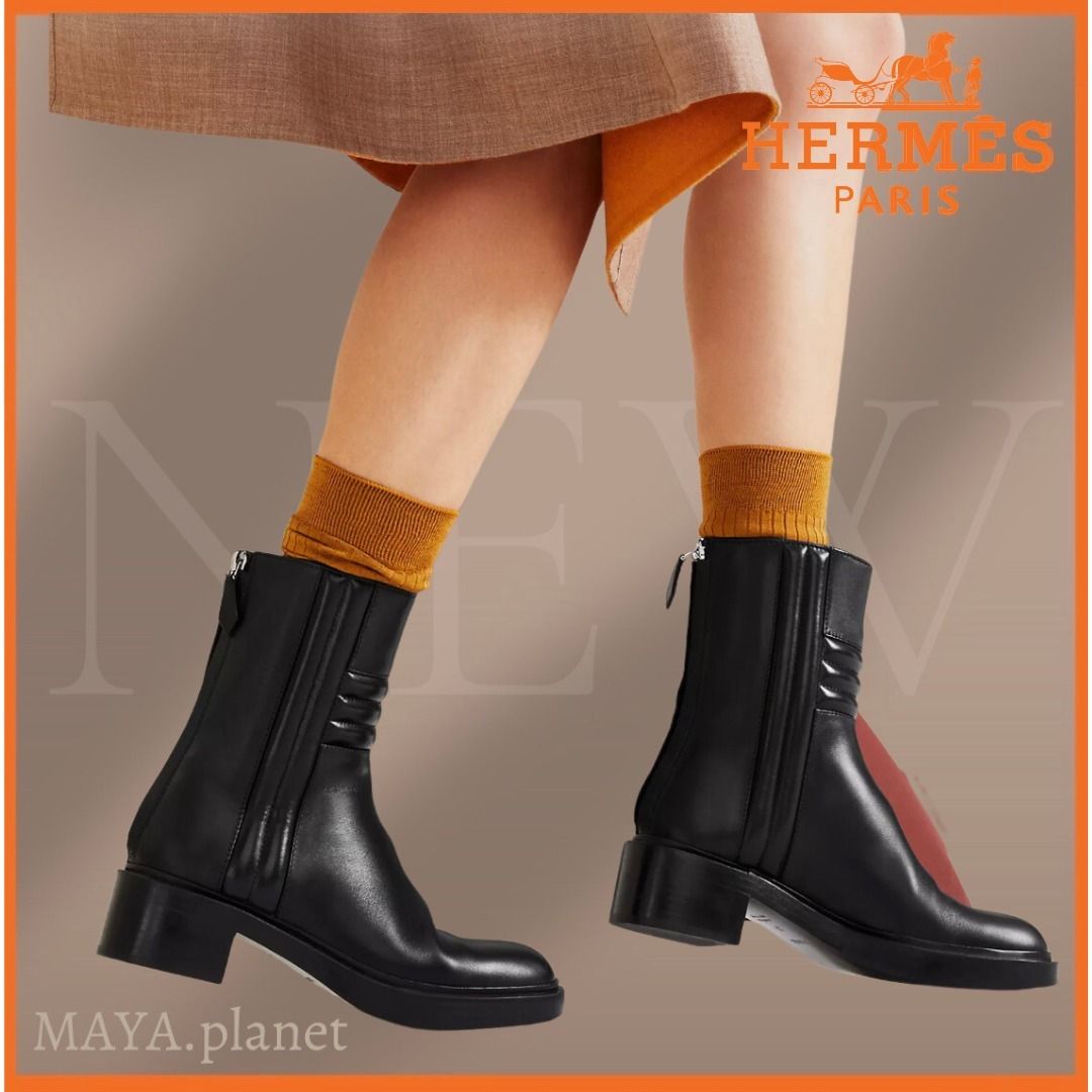 ロックシルエット♪】HERMES Harper bootsショートブーツ (HERMES