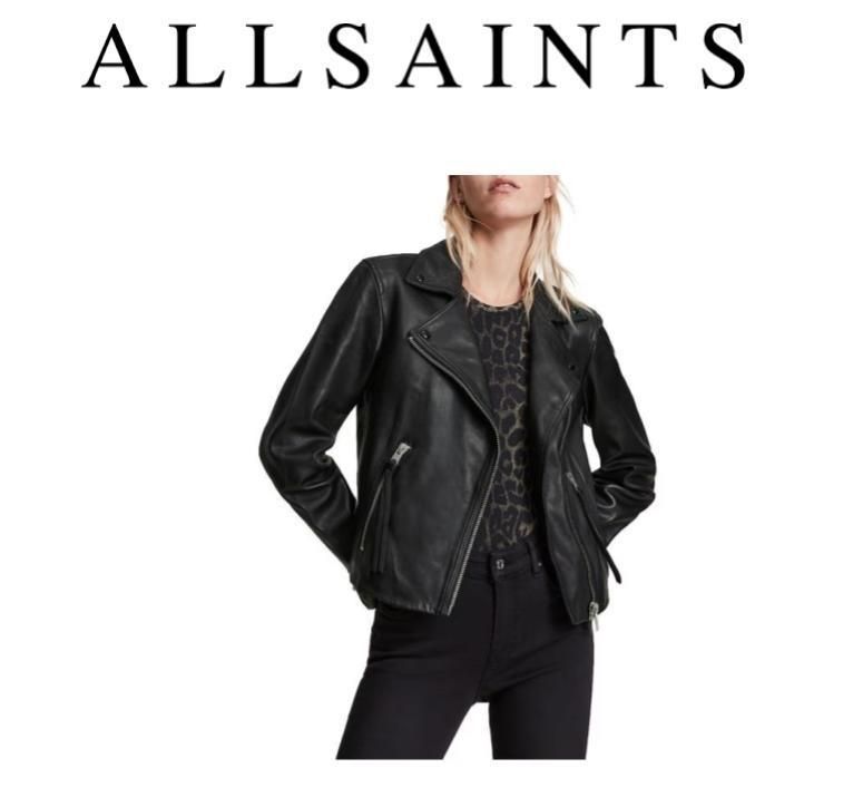 allsaints】ダルビー レザージャケット 黒 ライダースジャケット - メルカリ
