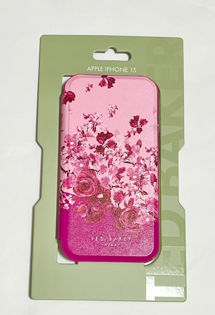 「TED BAKER」ミラー付きiPhoneケース 花柄プリント PINK 送料関税込 TED BAKER 花柄プリント ミラー iPhoneケース ピンク