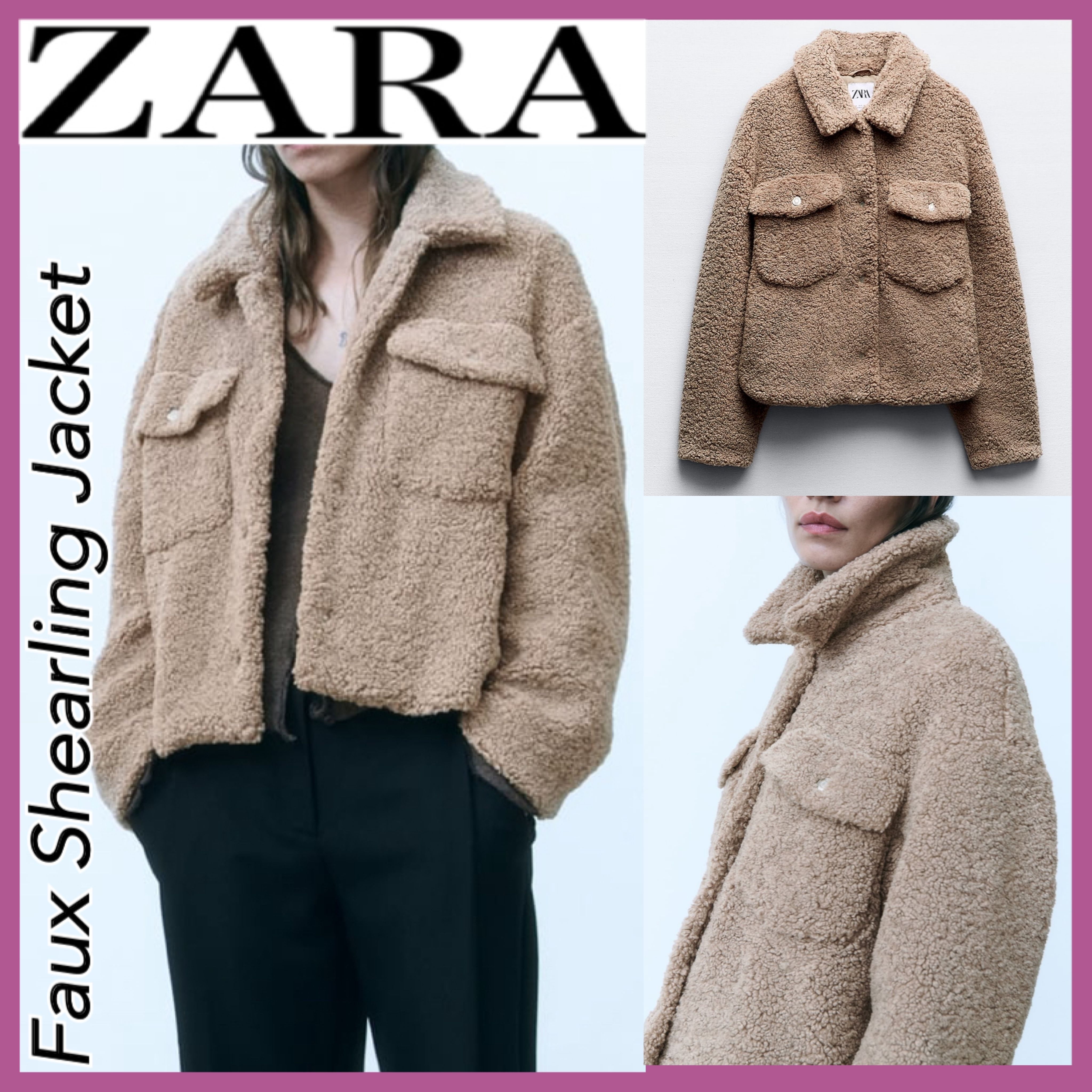 送関込み☆ZARA/ザラ☆定番 フェイクシアリング ボアジャケット (ZARA