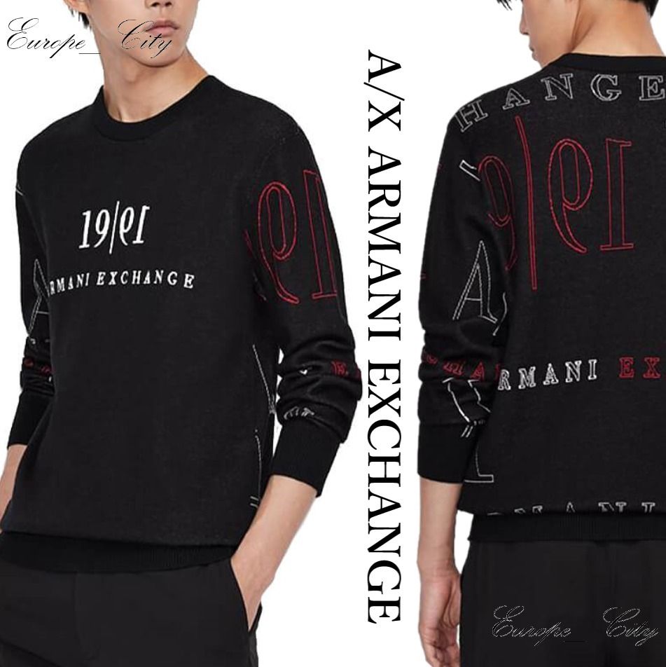 関税込◇A/X Armani Exchange ロゴプリント ニット コットン (A/X