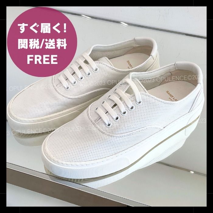 YSL サンローラン セール ベニス レザー シューズ スニーカー 白