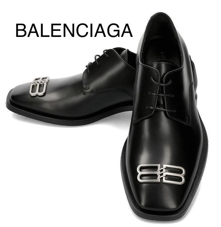 BALENCIAGA】BB Rim Derby ダービー シューズ ロゴ レザー (BALENCIAGA