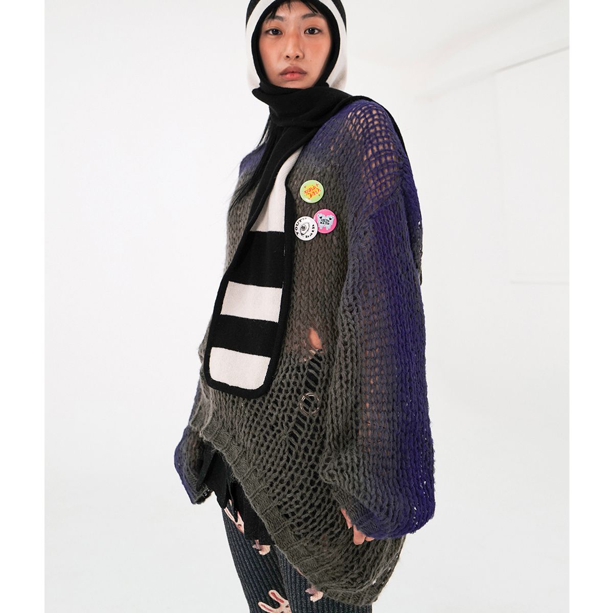 ☆YOUTHBATH☆Mesh Spray Knit_Charcoal☆正規品/韓国直送料込