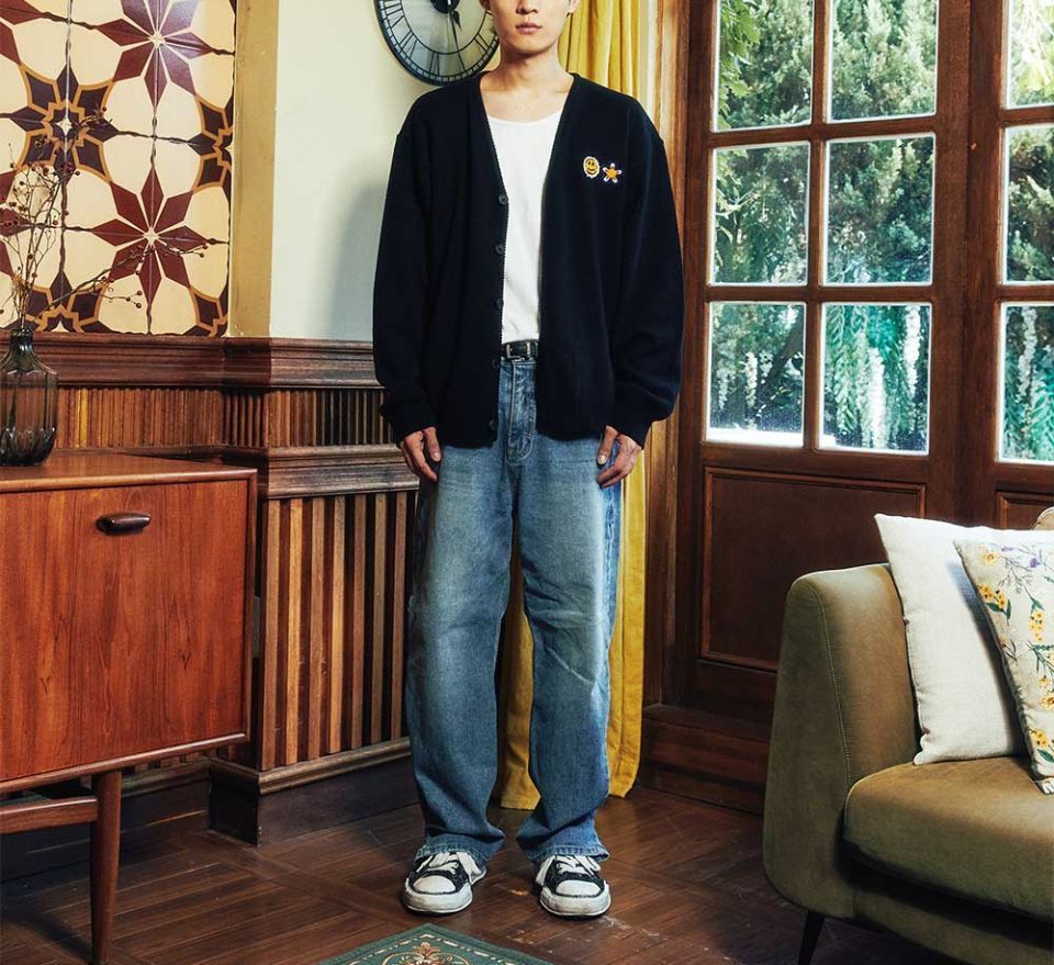 MISTER CHILD☆韓国☆男女兼用☆人気☆DOUBLE LOGO CARDIGAN
