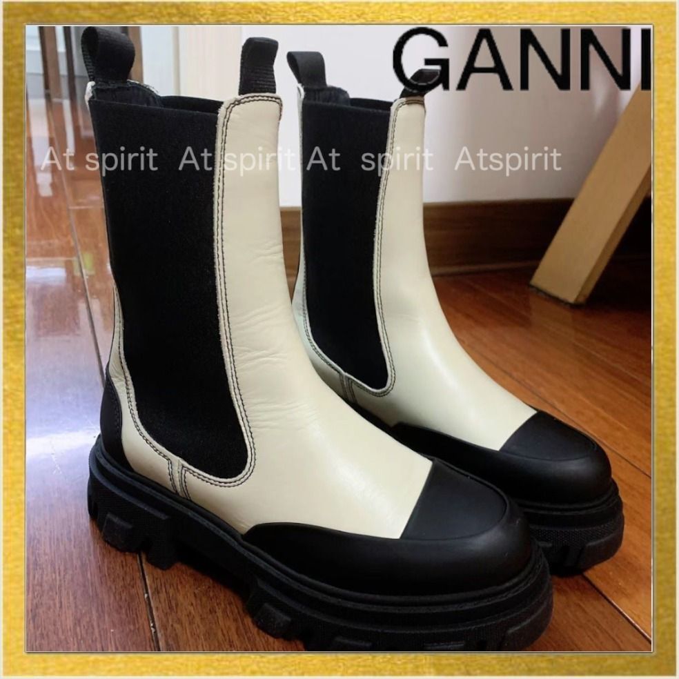 GANNI】レザー チェルシーブーツ-