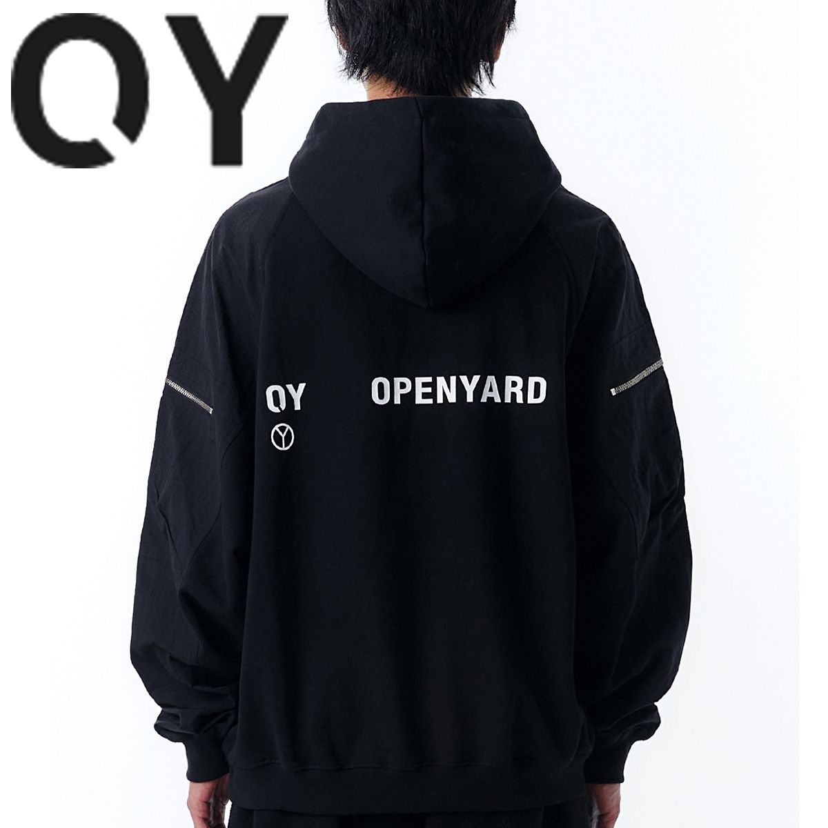 ☆OY☆PANEL CONTRAST POCKET HOODIE-BLACK☆正規品/直送料込 (OY