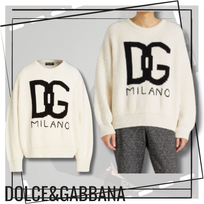 ☆Dolce&Gabbana☆カシミヤ セーター リブ編み インターシャ (Dolce