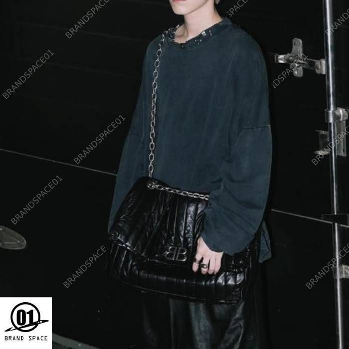 BALENCIAGA ラージ モナコ スリングショルダーバッグ ブラック Balenciaga レディース ラージ モナコ スリングショルダーバッグ
