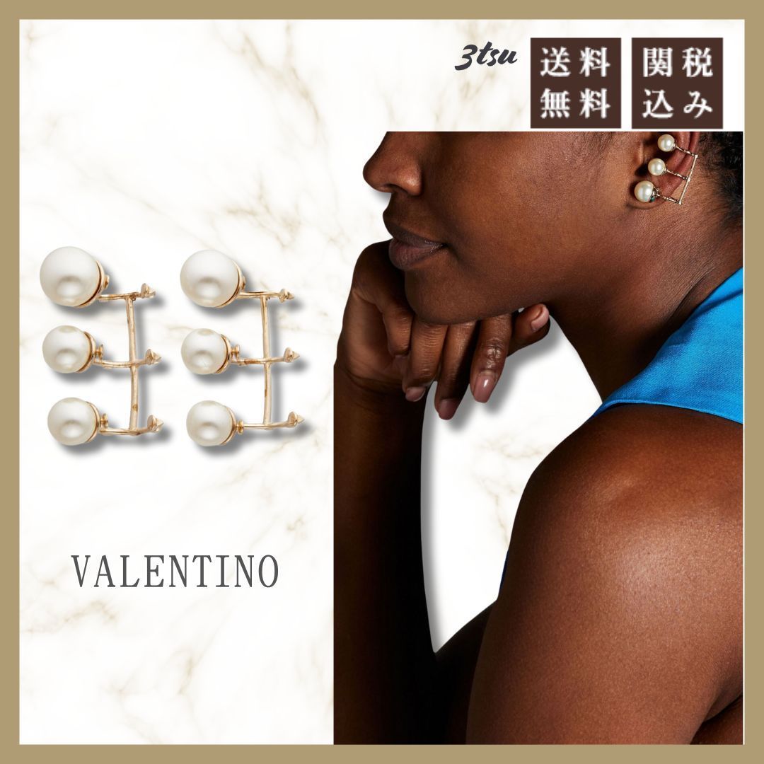 VALENTINO☆フェイクパール イヤーカフ ゴールドトーン (VALENTINO