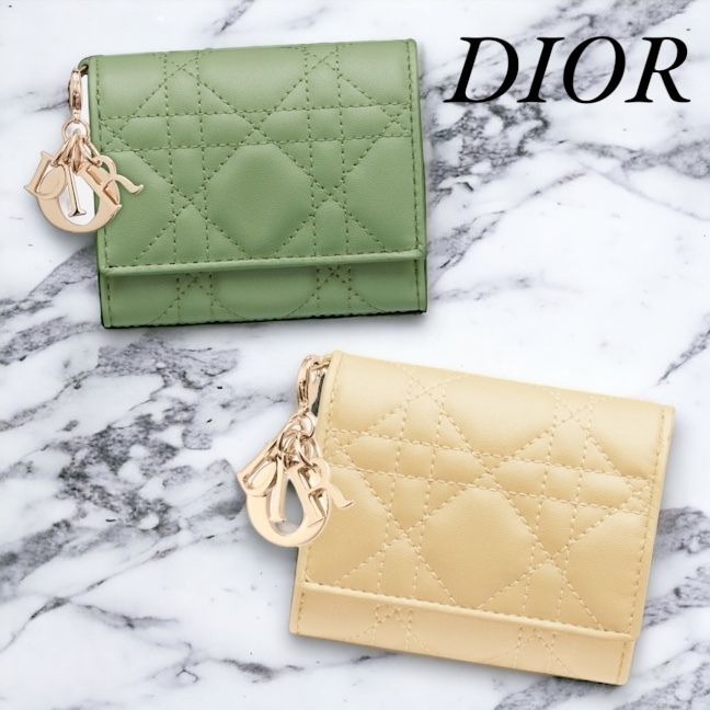 【ChristianDior】LADY DIOR ロータスウォレット（ブラック）