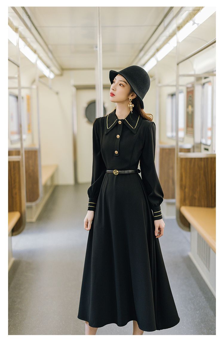 【韓国ブランド】エレガンス清楚ミディワンピースN348 Dresses Women Classic Elegant 6 Colors All-match Solid