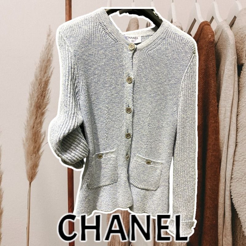 シャネル【CHANEL】優しいカラー♪ シルク＆リネン カーディガン