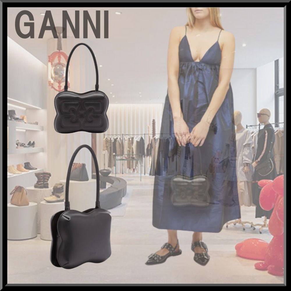 ganni バタフライロゴ　ハンドバック