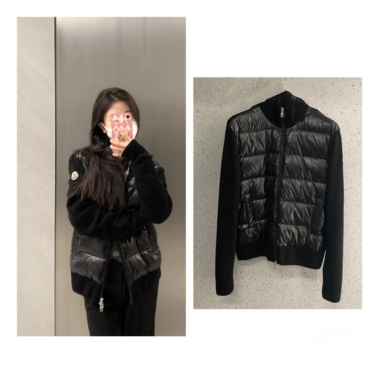 関税込】☆MONCLER☆ロゴ ダウンパディングウールカーディガン