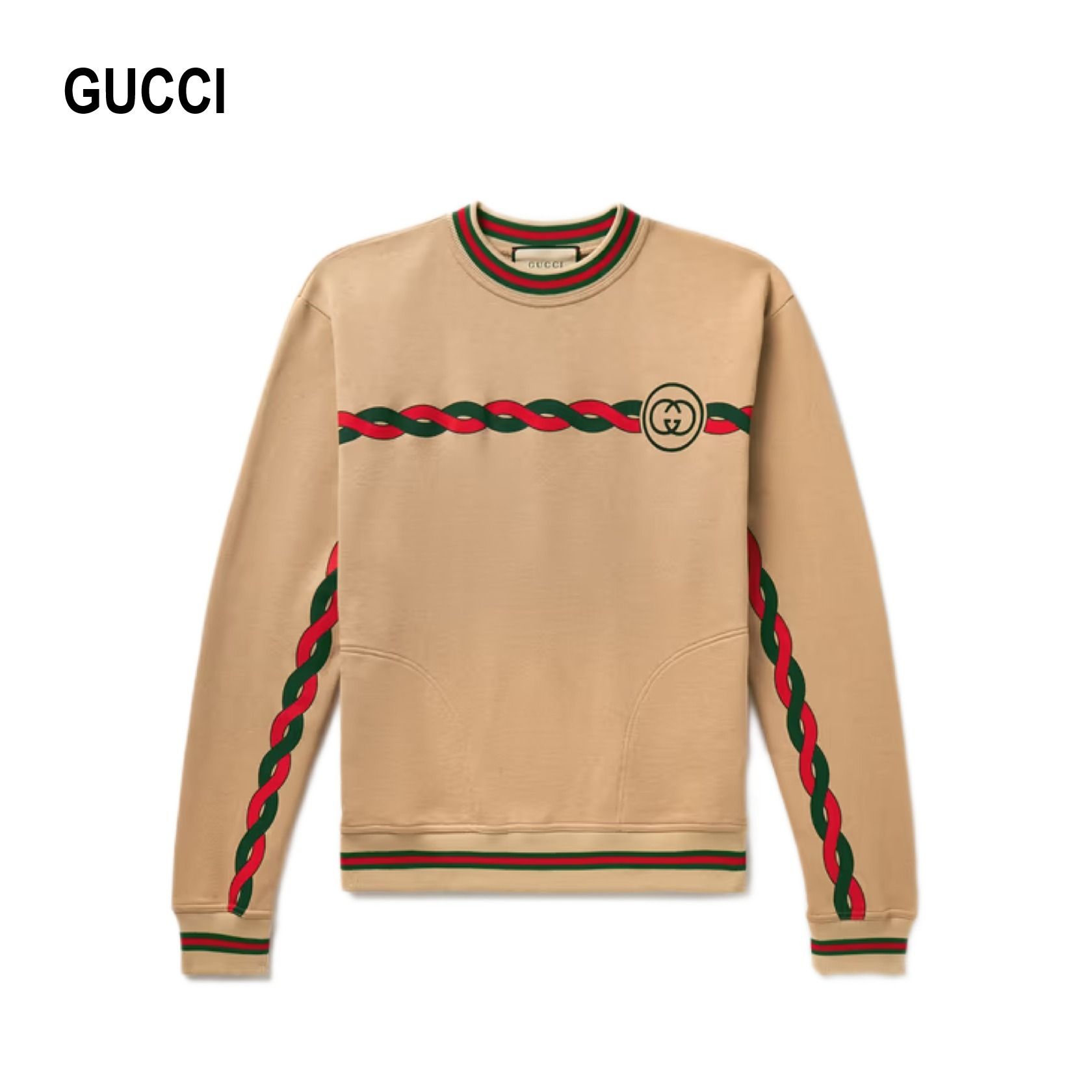 GUCCI】 グッチ ロゴプリント コットンジャージー スウェット (GUCCI