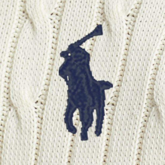 美品 POLO RALPH LAUREN ケーブルニット 丸首 アイボリー