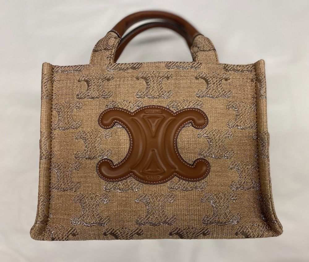 CELINE | ラフィア刺繍のラージサイズ・トートバッグ CELINE【入手困難】可愛い ☆ラフィア 刺繍入り SMALL CABAS