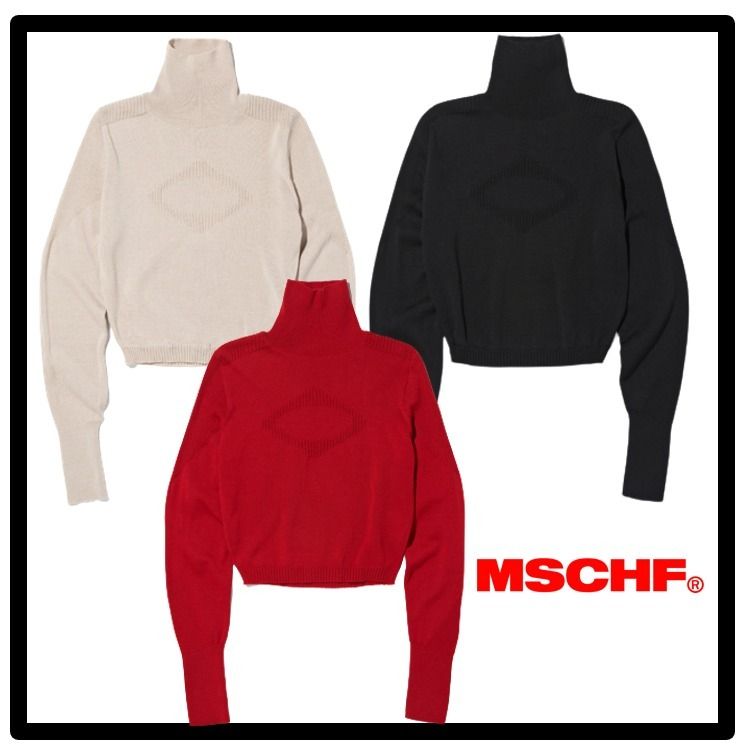 MISCHIEF】 TURTLE NECK KNIT TOP BEIGE (MISCHIEF/ニット