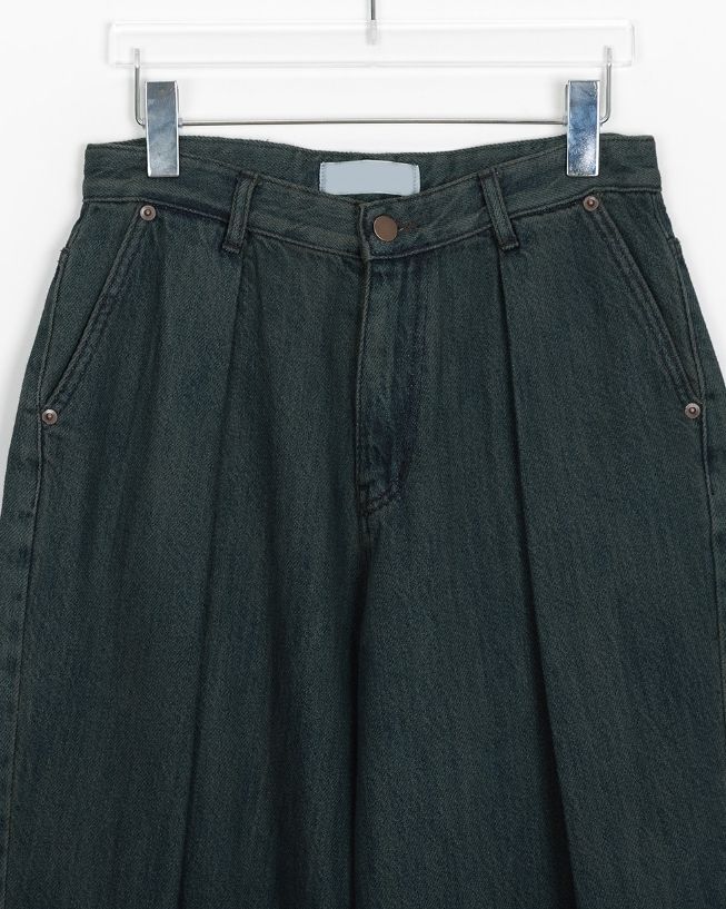 BAON】Bemin Deep Green Pintuck Wide Pants (BAON/パンツ