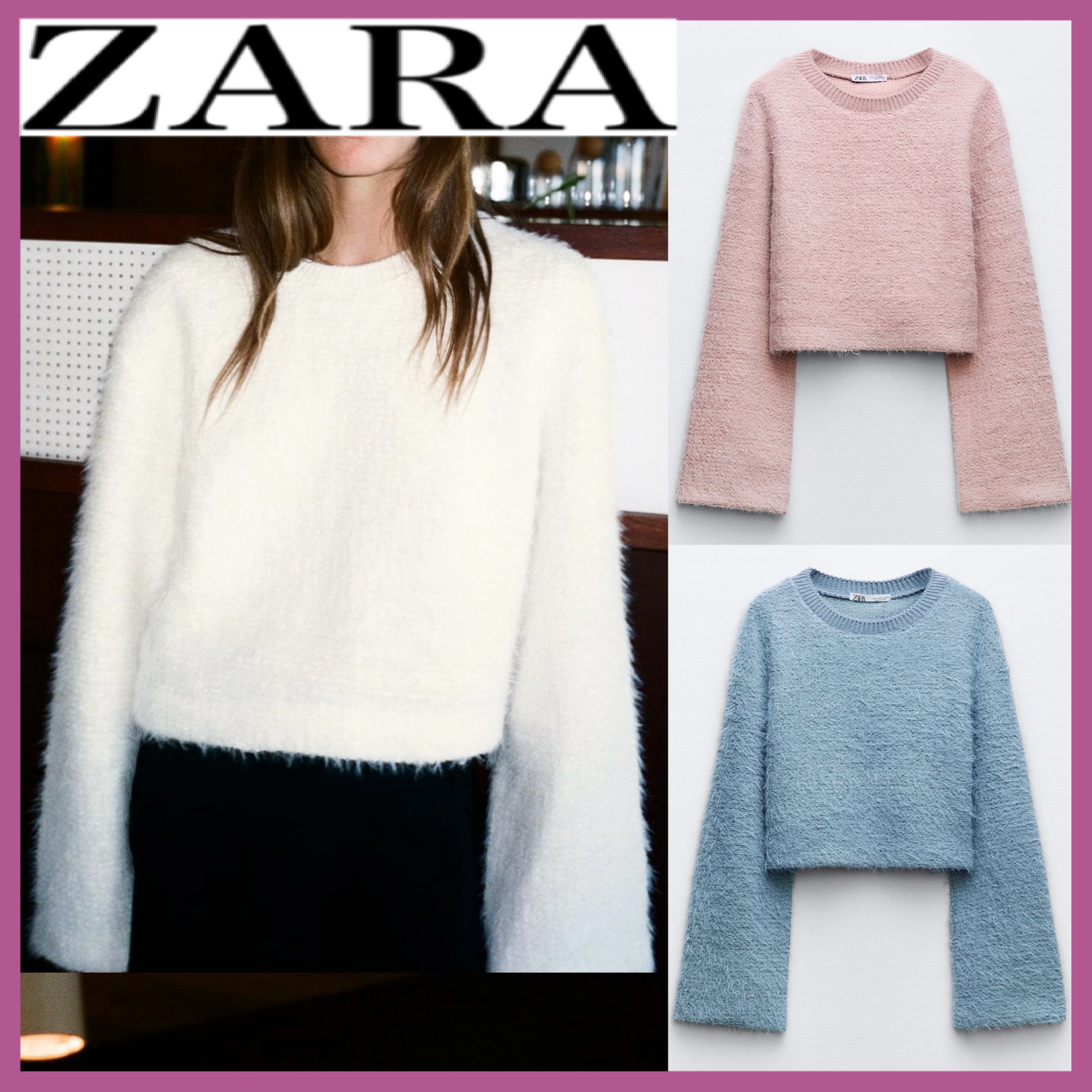 送関込み☆ZARA(ザラ)☆フェイクファー モヘアニットセーター (ZARA ...