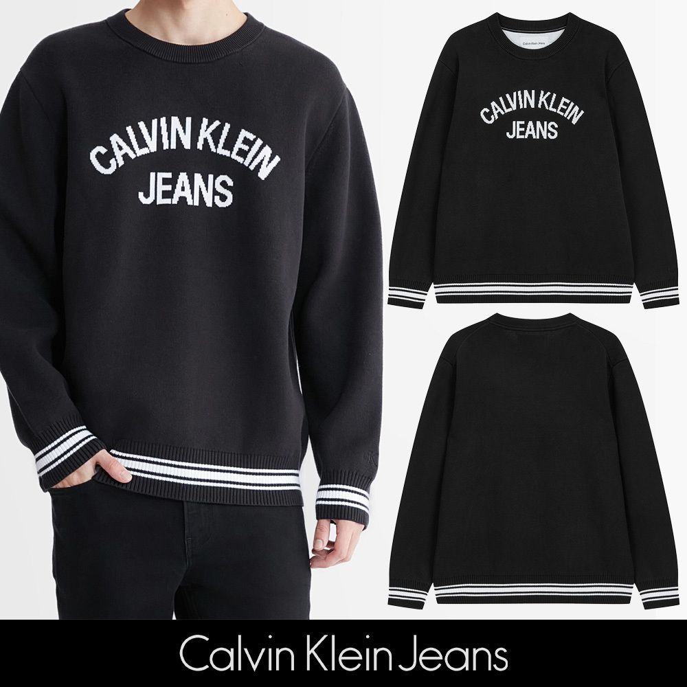 CALVIN KLEIN】CKJ バーシティクルーネックセーター◇送料無料 (Calvin