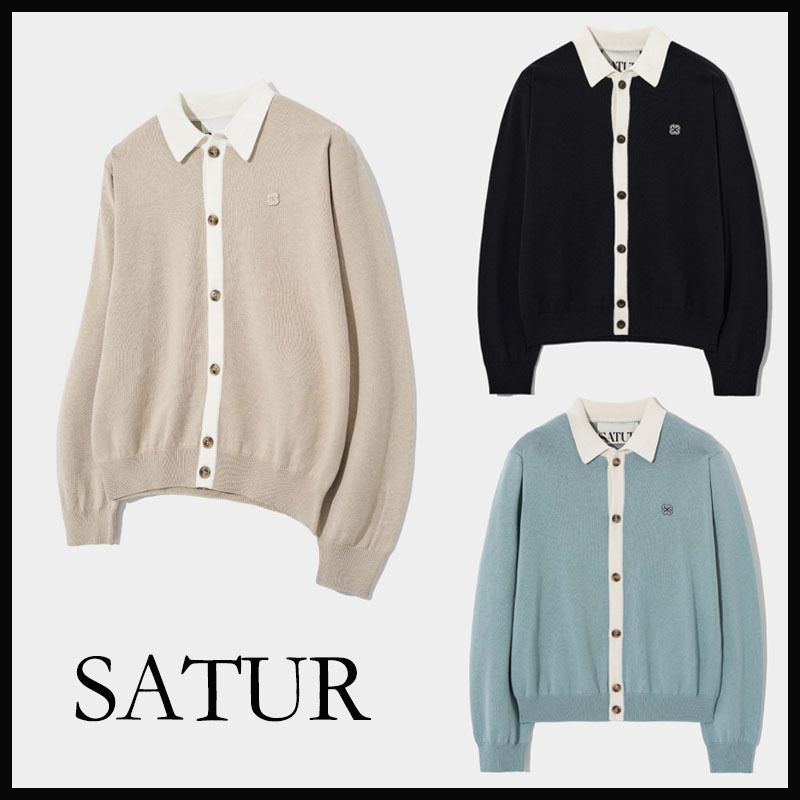 ☆ SATUR ☆ALL DAY SATUR BASIC COLLAR CARDIGAN (SATUR
