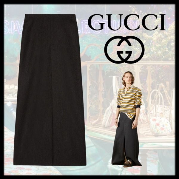 日本未入荷【GUCCI】ウール キュロット、ダークグレー (GUCCI/パンツ