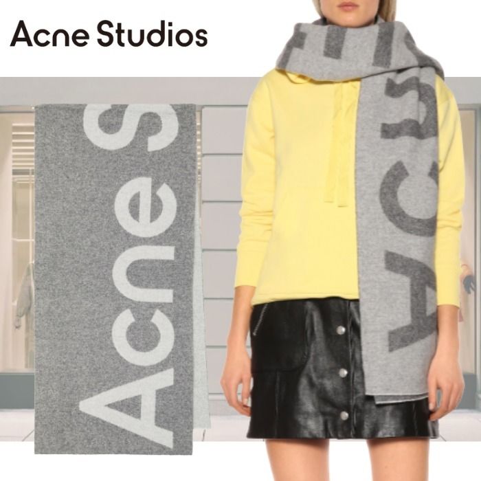 Acne studios ロゴ マフラー