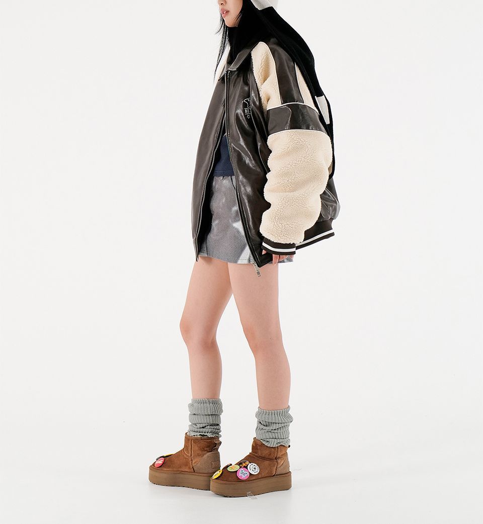 YOUTHBATH☆韓国☆男女兼用☆FLEECE LEATHER BLOUSON 2色