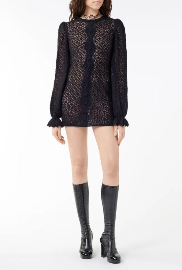 CHANEL ブラックドレス　サイズ38 レース美品　ゴージャスレース CHANEL ブラックドレス サイズ38 レース美品 ゴージャスレース