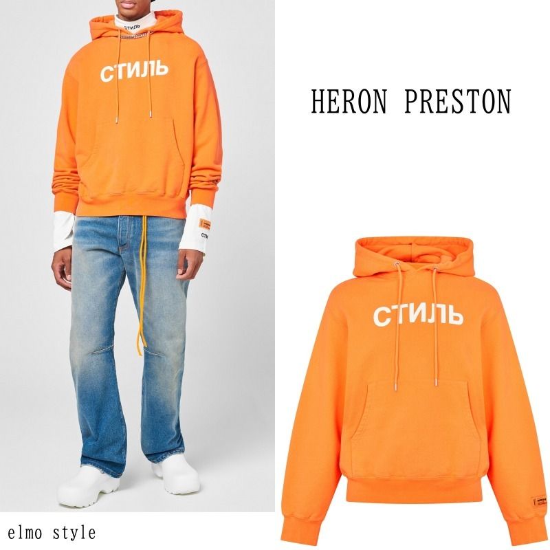 HERON PRESTON ヘロンプレストン パーカー M オレンジ