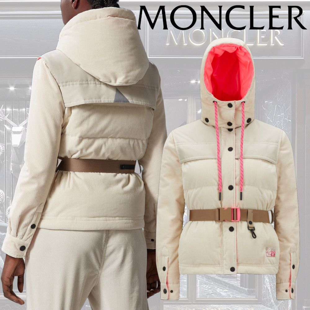 MONCLER】Tetrasショートダウンジャケット ロゴ コーデュロイ (MONCLER