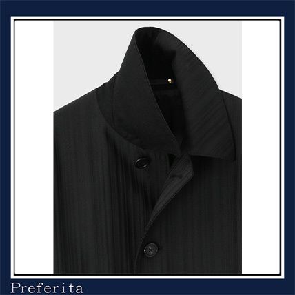 Paul Smith】ステンカラーコート ジャカード ブラック (Paul