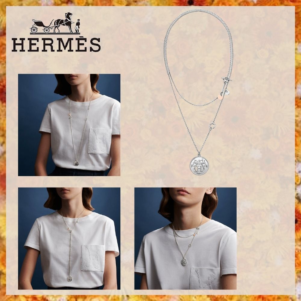 HERMES ロングネックレス エクスリブリスMM《Ex-Libris MM