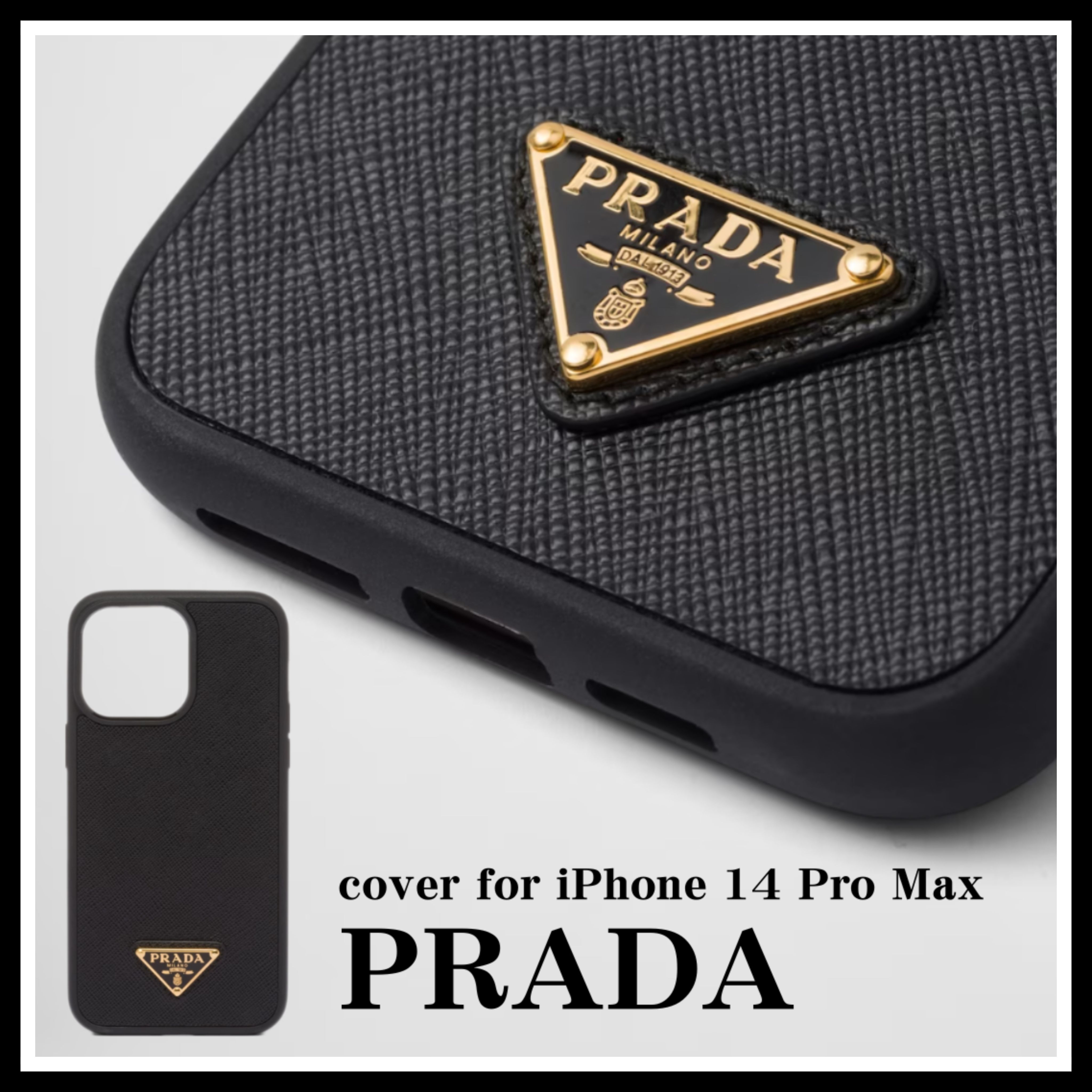 関税込】プラダ iPhone 14 Pro Max用サフィアーノレザーカバー (PRADA