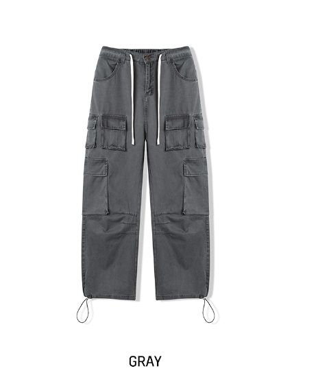 【U LAN】(UNISEX) Coloring Multi-Pocket Cargo Pants U LAN】(UNISEX) Coloring Multi-Pocket Cargo Pants (U LAN