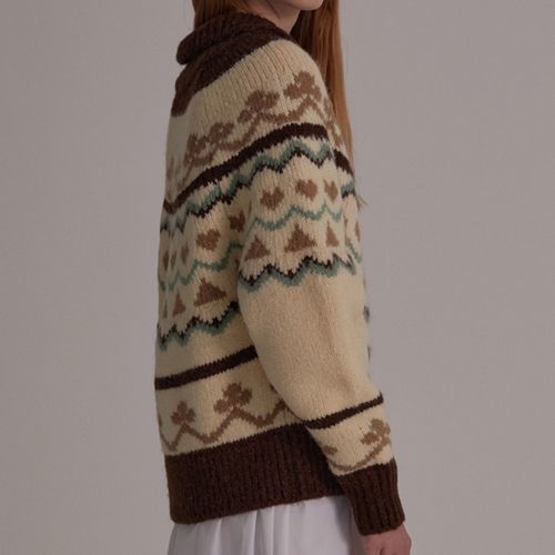 ☆2023FW新作☆GROVE☆NORDIC KNIT ZIPUP (GROVE/アウターその他