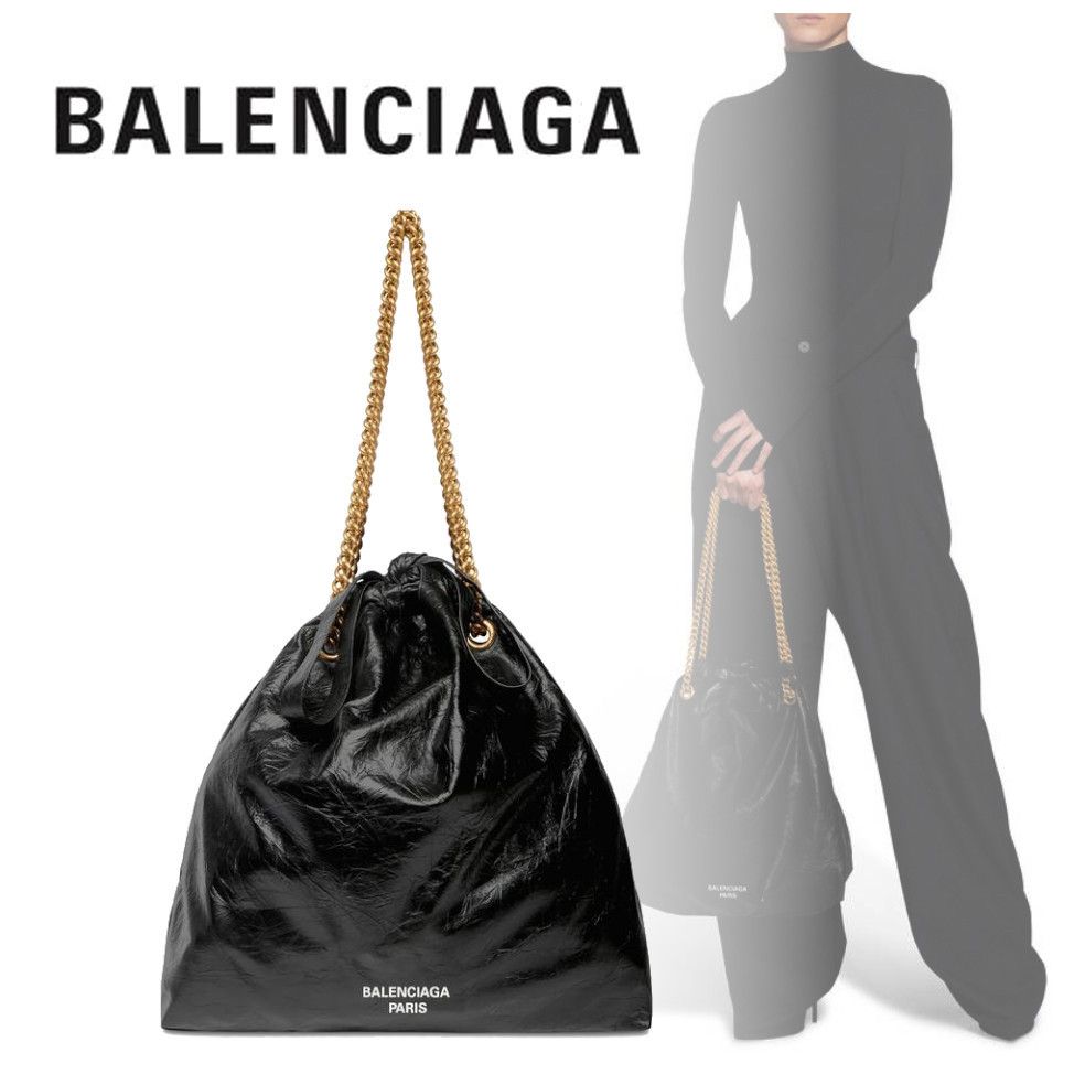【BALENCIAGA】CRUSH ミディアム トートバッグ ロゴ チェーン ☆2way【BALENCIAGA】Crush ミディアム トートバッグ チェーン