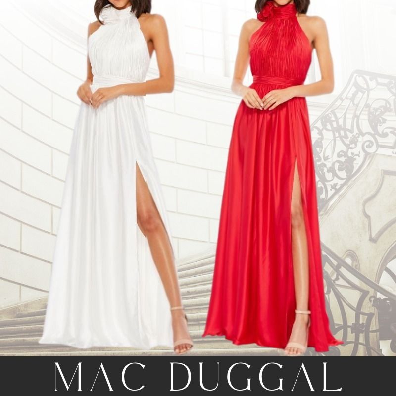 MAC DUGGAL イブニングドレス Rosette Halter Chiffon MAC DUGGAL イブニングドレス Rosette Halter Chiffon (Mac