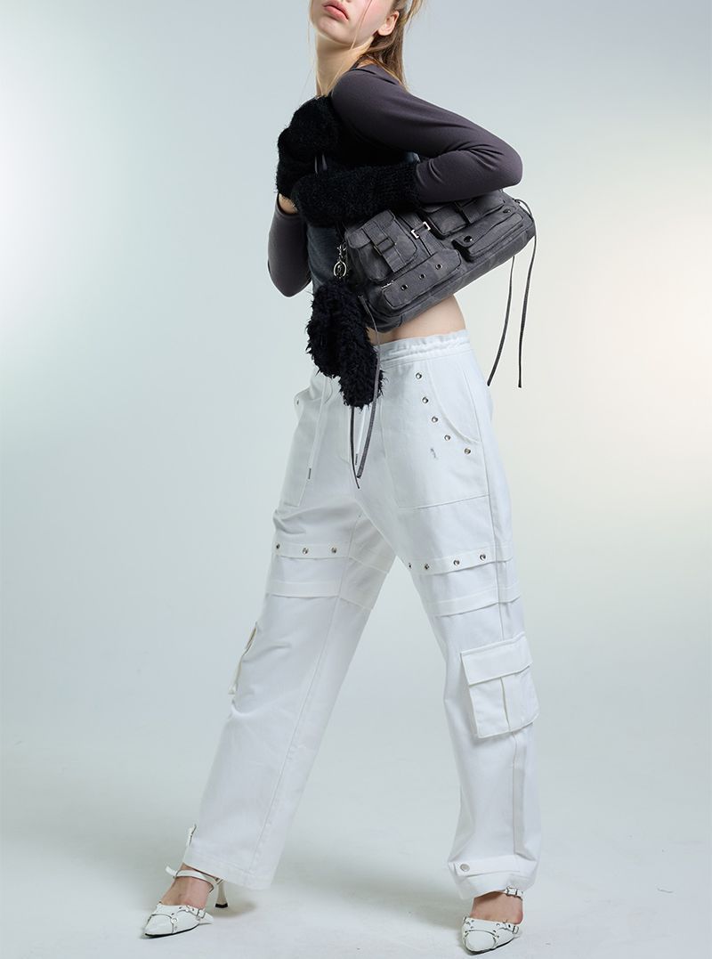 LUV IS TRUE★韓国★人気★ AM EYELET PANTS 2色 追跡あり LUV IS TRUE☆韓国☆人気☆ AM EYELET PANTS 2色 追跡あり (LUV