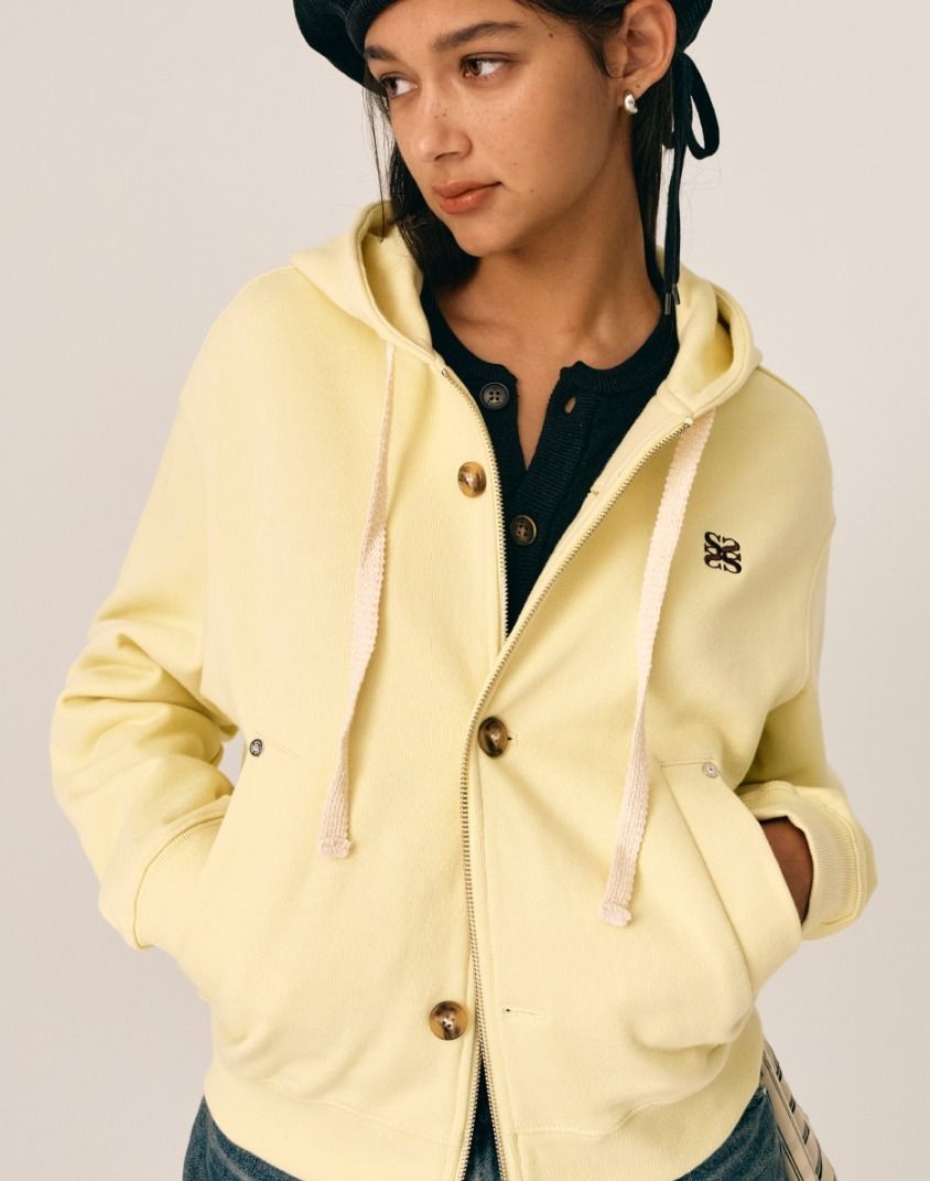 ☆韓国の人気☆【SATUR】☆Lecce Cotton Jacke.t☆ ☆関税込☆SATUR☆(W) Teo Cotton All Day Hood Zip-Up☆ (SATUR
