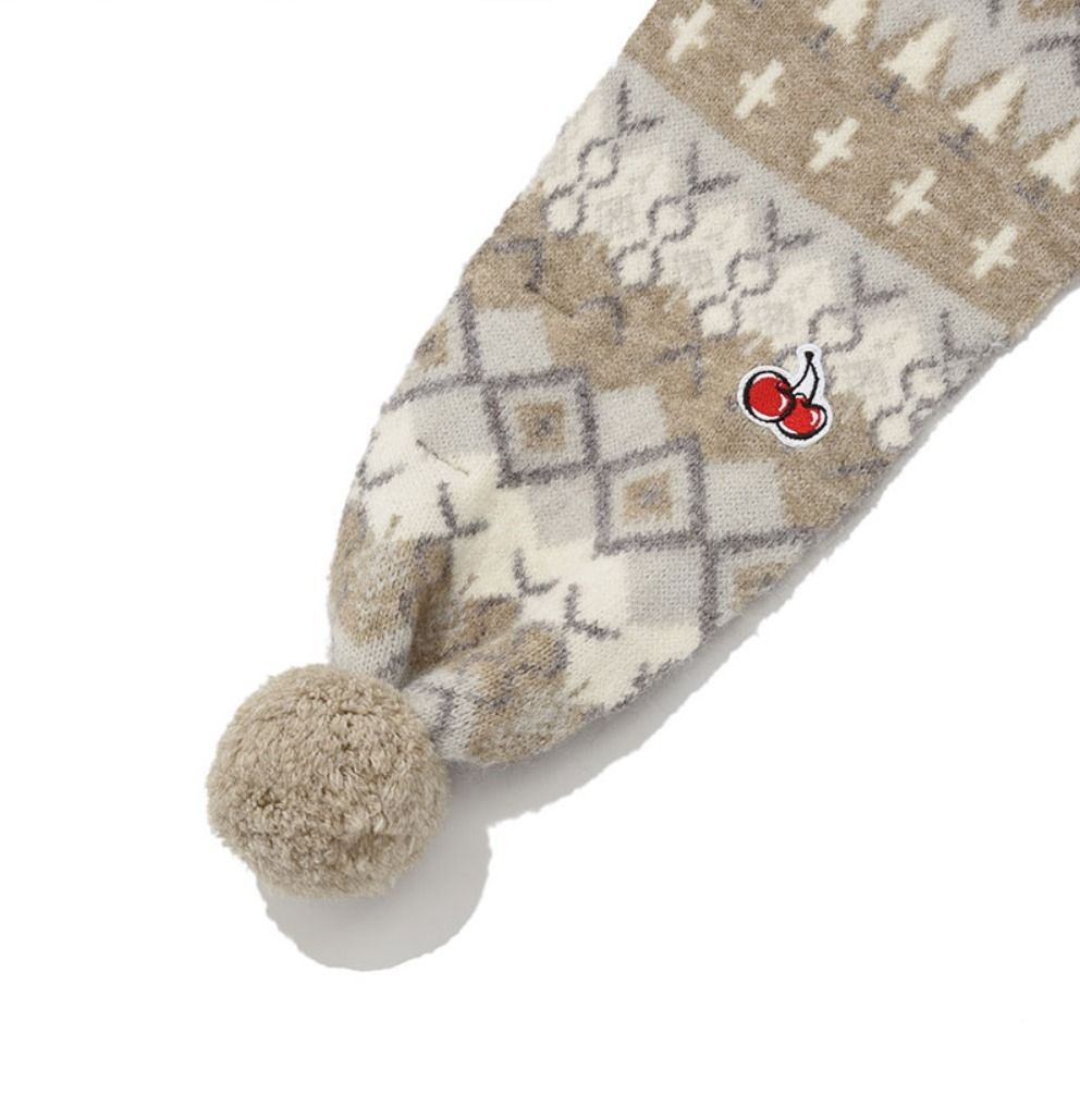 ☆韓国の人気☆【KIRSH】☆CHERRY BOHEMIAN POMPOM MUFFLE.R